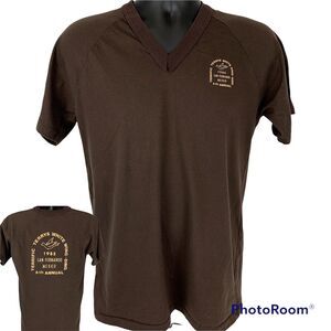 Vintage 80s Terrific Terrys White Wing Ding T Shirt San Fernando Brown S Small